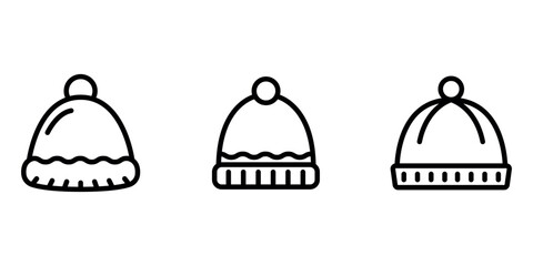 woolen-hat outline or line icon design bundle.