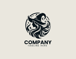 Fototapeta premium Nature Witch black vector logo illustration