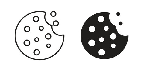 Cookie icon line. eps 10 vector illustration