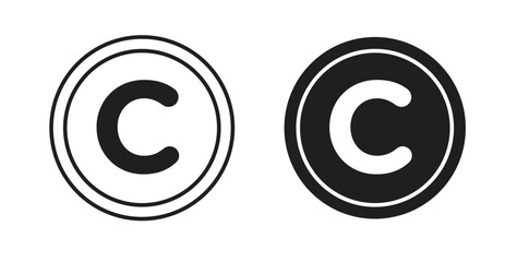 Copyright icon line. eps 10 vector illustration