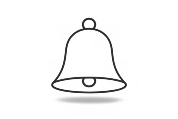 Bell icon representing notification, alert, reminder, or general sound symbol on transparent background