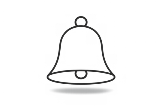 Bell icon representing notification, alert, reminder, or general sound symbol on transparent background