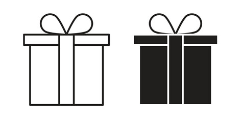 Gift box icon line. eps 10 vector illustration