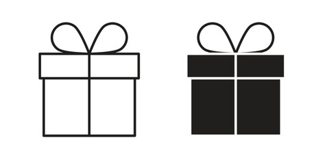 Gift icon line. eps 10 vector illustration