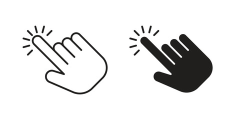 Hand click icon line. eps 10 vector illustration