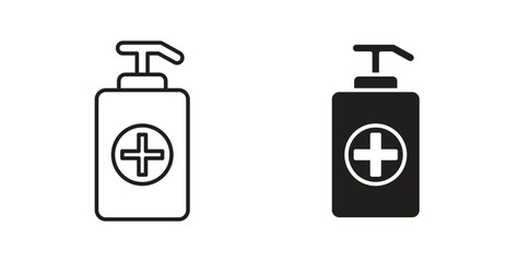 Hand sanitizer icon line. eps 10 vector illustration