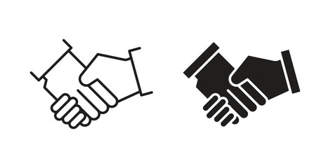 Handshake icon line. eps 10 vector illustration