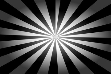 Obraz premium Abstract radial pattern of black and white stripes emanating from a central point