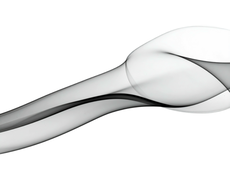 Artistic black and white abstract design showing wispy, ethereal smoke-like forms