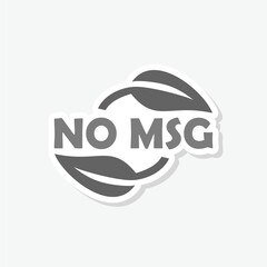 No MSG, MSG free icon sticker isolated on gray background