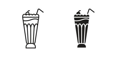 Milkshake icon line. eps 10 vector illustration
