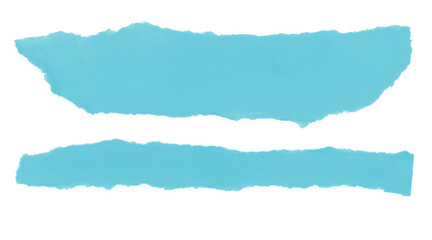 Ripped blue paper strips with torn edges, abstract design element