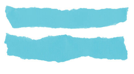 Isolated turquoise torn paper strips for banner or text background