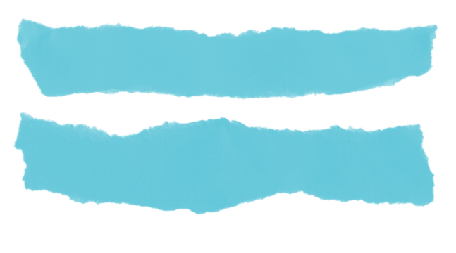 Isolated turquoise torn paper strips for banner or text background