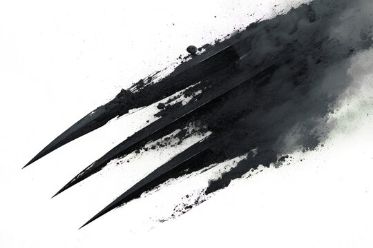 Three diagonal claw slashes carved through rolling black mist