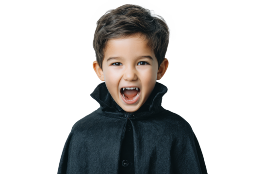 Child dressed as a vampire for Halloween