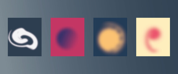 Abstract circle backgrounds set with modern abstract dark color gradient. Colourful gradient orbs...