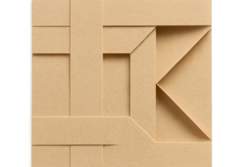 Abstract geometric paper art background with subtle shadow texture and minimalist design, cut out on transparent