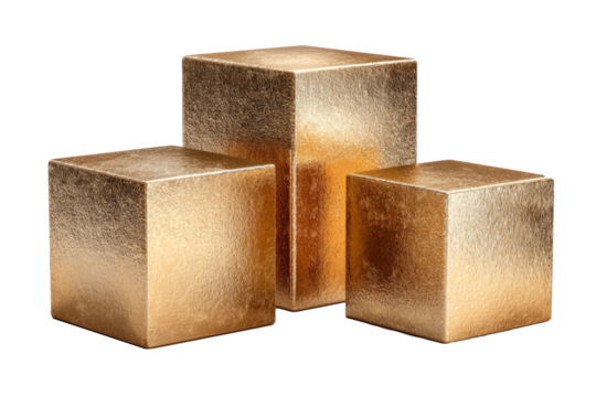 Brushed Gold Metal Podium Display Set