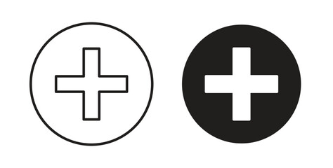 Obraz premium Plus icon line. eps 10 vector illustration