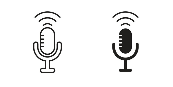 Podcast icon line. eps 10 vector illustration
