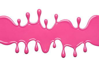 Pink paint dripping and splashing, isolated on transparent background