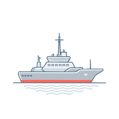Obraz premium Stylized illustration of a modern yacht on gentle waves
