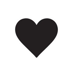 Black Heart Silhouette Vector Illustration for Romantic and Love Designs