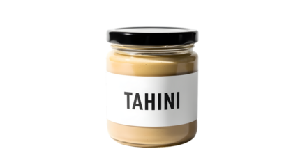 A jar of tahini isolated on transparent background