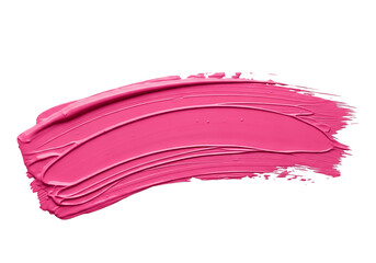 Pink lipstick smear stroke isolated on transparent background