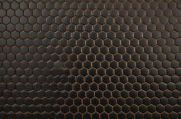 Abstract Black Hexagon Pattern Texture