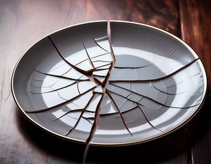 cracked plate representing broken promises shattered dreams and the fragility of relationships