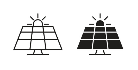 Solar panel icon line. eps 10 vector illustration