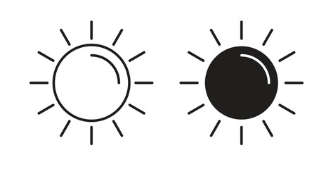 Sun icon line. eps 10 vector illustration