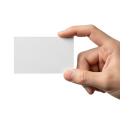 Blank Business Card Mockup in Hand for Branding Identity Presentation Isolated on Transparent Background