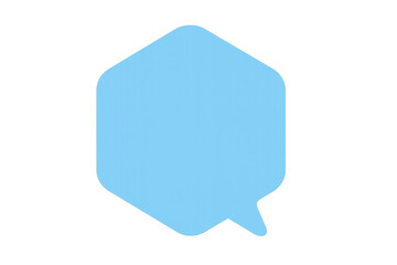 Blue hexagon speech bubble icon showing chat, message, notification, conversation, and dialogue for apps and web ui