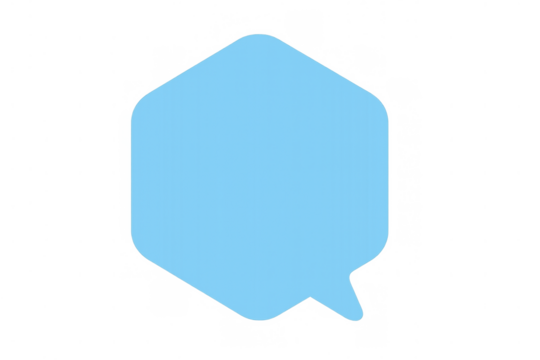 Blue hexagon speech bubble icon showing chat, message, notification, conversation, and dialogue for apps and web ui - Powered by Adobe