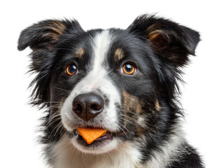 Fototapeta premium Playful dog chewing treat pet isolated on transparent background