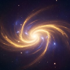 Obraz premium Golden Nebula Dreams – Elegant Blue Gold Purple Cosmic Fantasy 