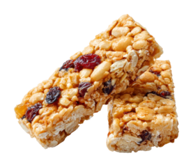 Healthy snack bars with cranberries kitchen food bright isolated on transparent background