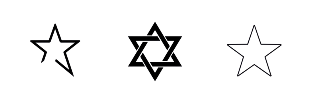 Three abstract geometric shapes isolated on transparent background - Powered by Adobe