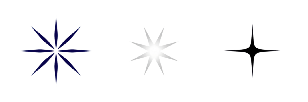 Abstract geometric starburst shapes isolated on transparent background - Powered by Adobe