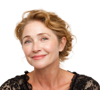 Joyful woman smiling portrait bright beauty isolated on transparent background