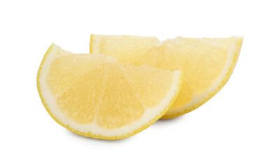 Pieces of fresh lemon isolated on white