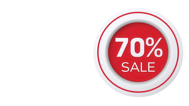 Flash Sale: Get a discount of 70% off. a vibrant red circle with a clean, modern design emphasizes the sale message. Perfect for promoting a special offer or limited-time deal. 