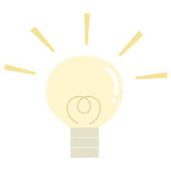 ひらめいた時に使う電球マークのイラスト