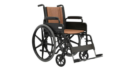 Fototapeta premium Wheelchair on black background medical mobility aid