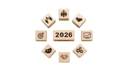 2026 vision with teamwork icons around