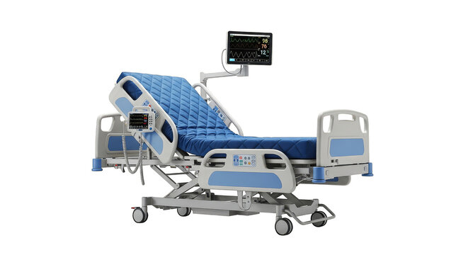 Advanced medical bed with vital signs display