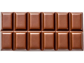 Naklejka premium Top view of a milk chocolate bar isolated on transparent background, perfect for sweets, dessert, and food compositions..